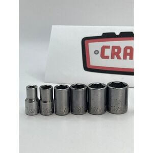 Craftsman Vintage G Series 13pc Mixed Socket Set SAE Metric 1/4 Drive 6-Pt USA